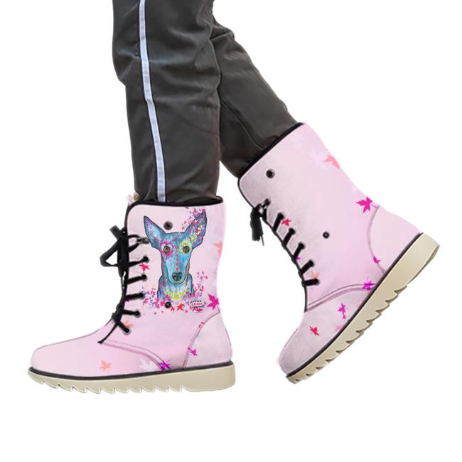 Winterboots mit Hundemotiv Princessa - gefütterte Winterschuhe, Stiefel, bunt, Grösse 35-44, Mix, Mischling, Windhunde, Podenco